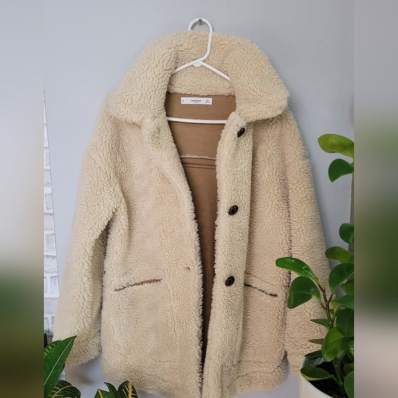 Mango 3 button sherpa jacket - Picture 1 of 11